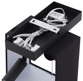 Moderne wandlamp zwart vierkant met leeslamp - Puglia