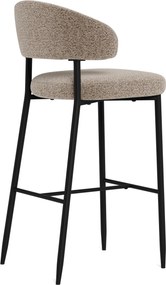 Mazzoni IRIS Latte Beige (stof Monza 60)/zwart onderstel - GESTOFFEERDE BARKRUK VOOR KEUKEN/BAR