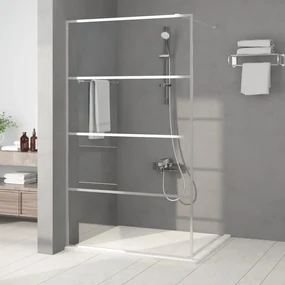 vidaXL Inloopdouchewand 115x195 cm transparant ESG-glas zilverkleurig