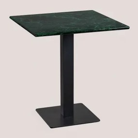 Vierkante Bar Tafel Van Livanto Marmer Zwart & ↔︎ 60 Cm & Groen Marmer Big Flower - Sklum
