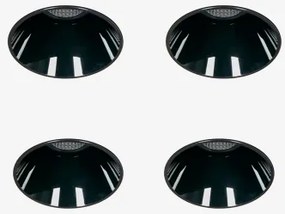 Pack Van 4 Trimless Led Downlights Ø6,8 Cm In Aluminium Met Geleidelijke In- En Uitschakeling Luisiana Warm Wit 2700k & Zwart & 8 W & 38º - Sklum