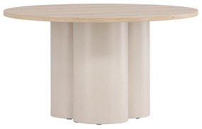 Salontafel Met Cilindervormige Poten Whitewash - 80 X 80cm.