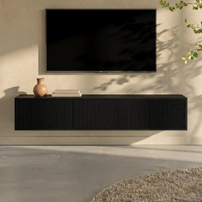Zwevend Tv Meubel Zwart 160 Cm - 160x33x29cm.