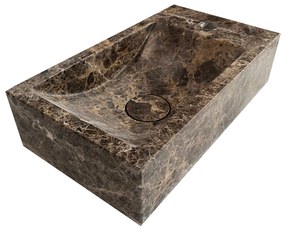 Fontana Dark Emperador toiletmeubel met ribbelfront 40cm wit mat