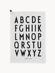 Katoenen theedoeken Classic met design letters, 2 stuks