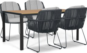 Tuinset 4 personen 150 cm Rope Grijs Domani Furniture Trivento/Creta