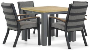 Tuinset 4 personen 90 cm Aluminium Grijs Osmen Midura/Veneto