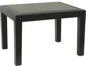 Tuintafel bijzettafel Jack 59x 46cm Antraciet - hoogte 40cm - Rotan Look - kunststof