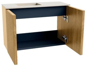 Mondiaz Joya DLux 60cm toiletmeubel oak met wastafel faye links zonder kraangat meli