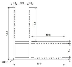 Mueller Slimline zijwand 30x200cm 8mm anti-kalk geborsteld messing goud