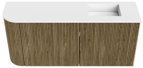 Mondiaz Joya 90cm toiletmeubel ronding links dusk met wastafel faye rechts 1 kraangat talc