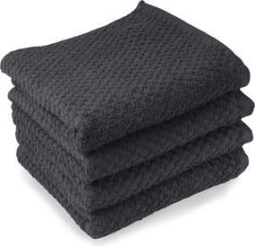 Handdoek Popcorn Collectie – 4 stuks – 70×140 – antraciet