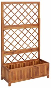 vidaXL Plantenbak verhoogd met latwerk 85x38x150 cm massief acaciahout