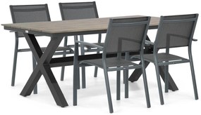 Tuinset 4 personen 180 cm Aluminium Grijs Lifestyle Garden Furniture Sella/Forest