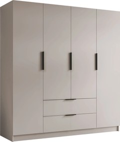 Kledingkast Closico Cadron I, Kasjmier, Zwart, 216x200x60cm, 203 kg, Kledingkast deuren: Met scharnieren
