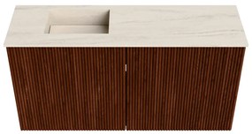 Mondiaz Joya DLux 80cm toiletmeubel ruby met wastafel faye links zonder kraangat meli