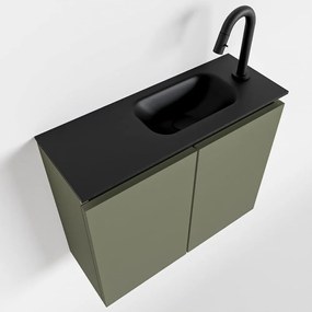 Mondiaz Ture 60cm toiletmeubel army met wastafel urban rechts 1 kraangat