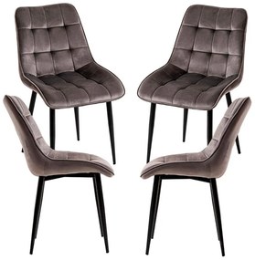 Set van 4 fluwelen Cade Stoelen