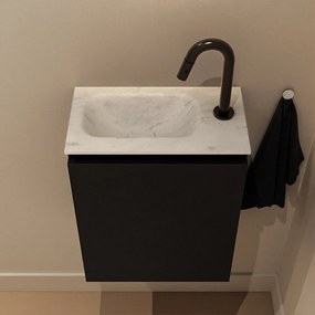 Mondiaz Ture DLux toiletmeubel 40cm urban met wastafel opalo links met kraangat