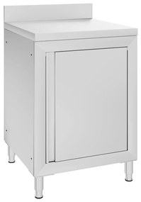 vidaXL Werktafel met kast commercieel 60x60x96 cm roestvrij staal
