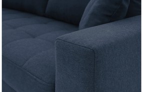 Goossens Bank Coco blauw, stof, 2-zits, stijlvol landelijk met ligelement links