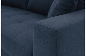 Goossens Bank Coco blauw, stof, 3-zits, stijlvol landelijk met ligelement links