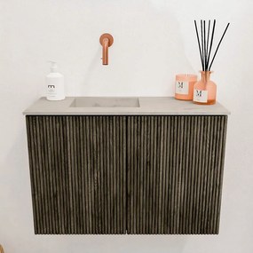Mondiaz Joya DLux 60cm toiletmeubel shadow met wastafel faye links zonder kraangat opalo
