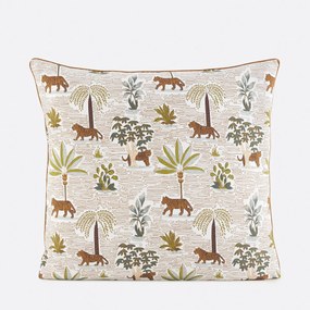 Kussensloop voor kinderen, gewassen katoen, jungleprint, WILA