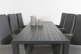 Timber organic grey/Lena 210 cm. tuinset - 7-delig verstelbaar