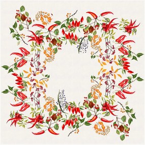 Gewassen linnen tafelkleed Piments