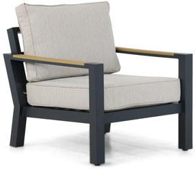 Stoel en Bank Loungeset 5 personen Aluminium/Polywood (teakfinish) Grijs  Lifestyle Garden Furniture Bilbao