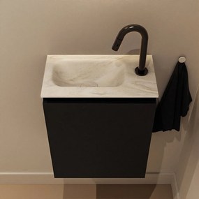 Mondiaz Ture DLux toiletmeubel 40cm urban met wastafel ostra links met kraangat