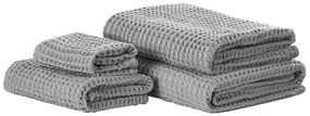 Handdoek set van 4 katoen grijs AREORA Beliani