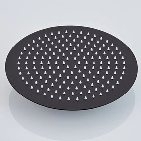 Saniclear Plus Curved inbouw regendouche met 30cm hoofddouche, plafondarm en glijstang zwart mat