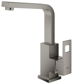 GROHE Eurocube wastafelkraan l-size met waste brushed hard graphite 23135AL0