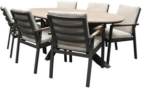 Lola Salvador dining tuinset ovaal 220x115xH75 cm 7 delig polywood