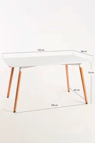 Tower Rechthoekige Tafel 120 x 80 cm