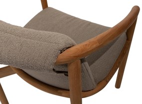 4 Seasons Outdoor Tess teak dining chair met bouclé bekleding  Tuinstoel    taupe weerbestendig