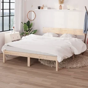 vidaXL Bedframe massief grenenhout 140x190 cm
