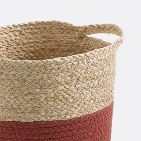 Set van 3 gevlochten manden met gekleurde onderkant, BUMBAY