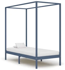 vidaXL Hemelbedframe massief grenenhout grijs 100x200 cm