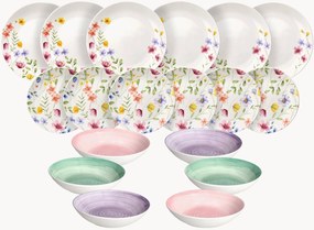 Porseleinen serviesset Madison Petals, 6 personen, 18-delig
