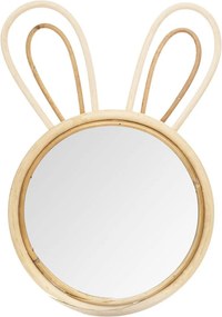 Atmosphera beige Lapin Konijn Spiegel 37x24 cm - Rieten Frame en Structuur - Ophangbaar