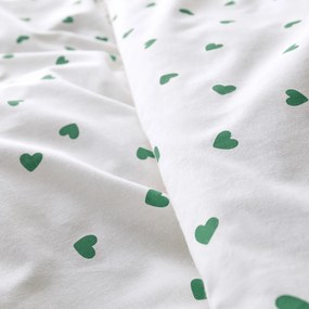 Bedlinnenset van 50% gerecycled katoen met vierkant kussensloop, groen, van Scacco