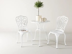 The Outsider Balkonset-Noor-3-Delig-Wit-Aluminium-Ronde-Tafel-60cm-The-Outsider