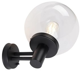 Buiten wandlamp zwart met kunststof IP44 RVS - Sfera
