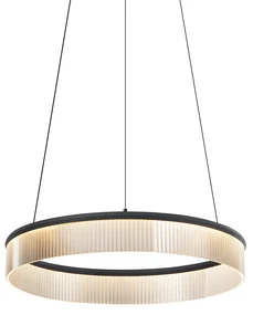 Moderne hanglamp zwart 59cm incl. LED 3-staps dimbaar - Anello Chandelier Modern rond Binnenverlichting Lamp