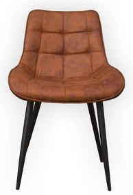 Eetkamerstoel - Loena - stof Cowboy retro lederlook cognac