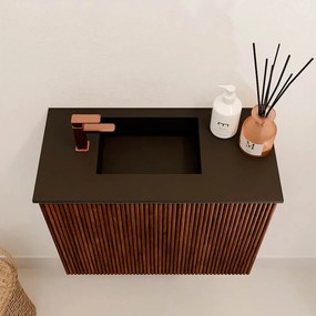 Mondiaz Joya 50cm toiletmeubel ruby met wastafel faye links 1 kraangat urban