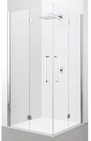 Novellini Young 2.0 2GS douchecabine hoekinstap met vouwdeuren 79/81x200cm chroom/helder y22gs79-1k